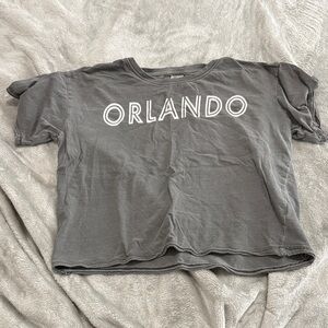 Orlando Graphic Crop Top - Gray